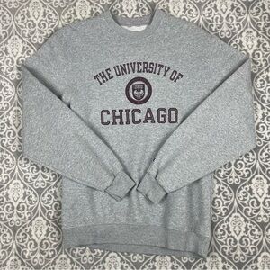 champion crewneck sweater university of chicago soft heather gray men's medium